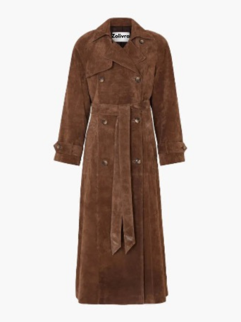 Suede Trench Coat Comfortable